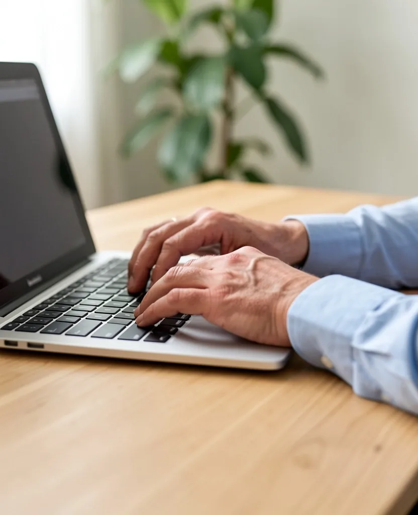 Manos escribiendo en un teclado de computador
