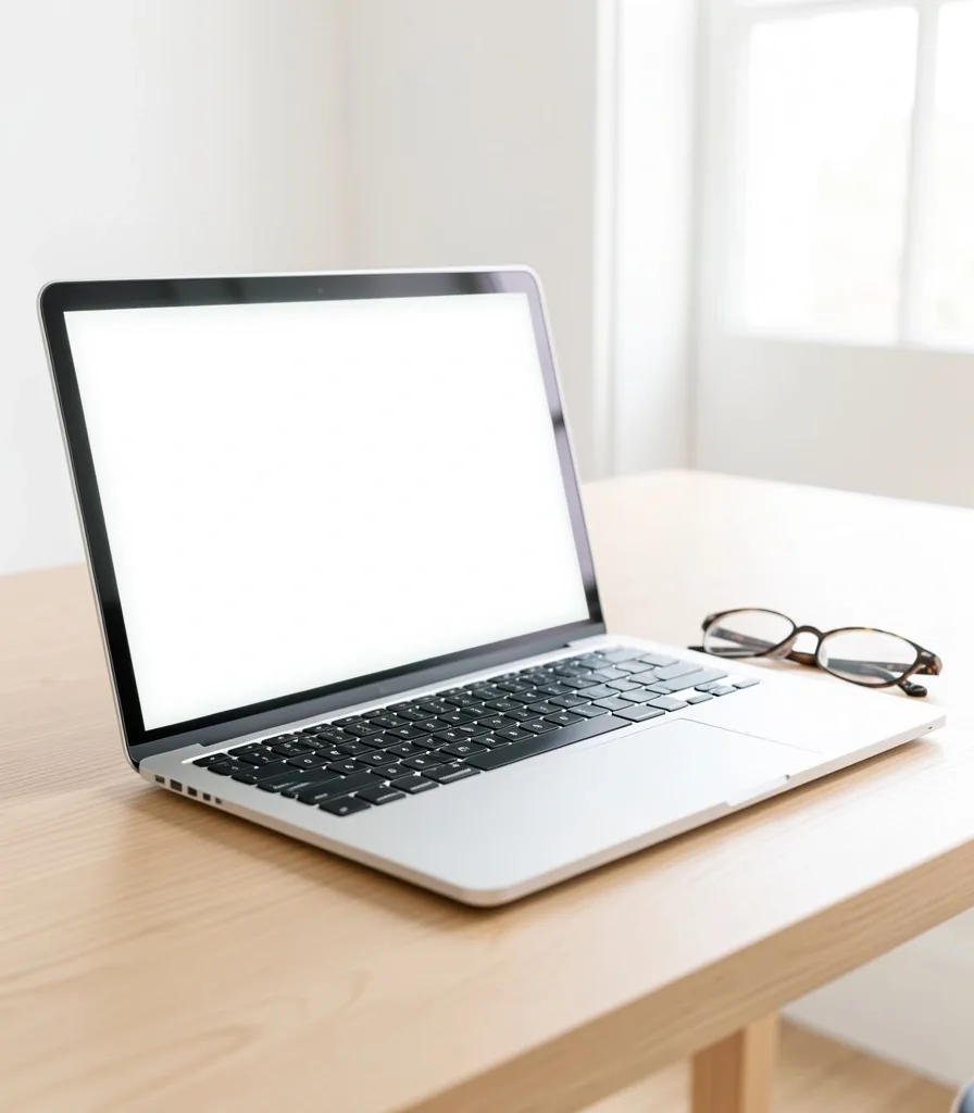 Escritorio con portátil para navegación web